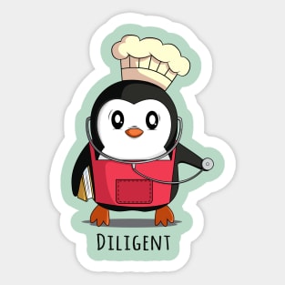 Cute Funny Penguin Diligent Sticker